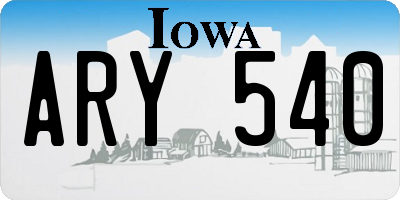IA license plate ARY540