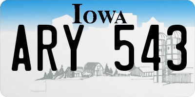 IA license plate ARY543