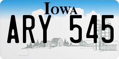 IA license plate ARY545