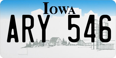 IA license plate ARY546