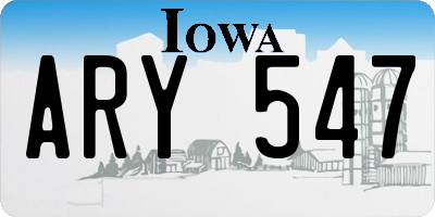IA license plate ARY547