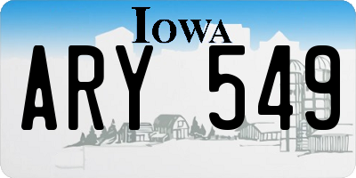 IA license plate ARY549