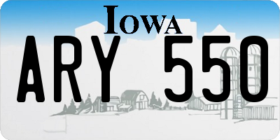 IA license plate ARY550