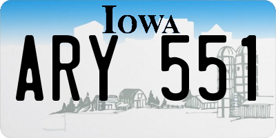 IA license plate ARY551