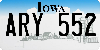 IA license plate ARY552