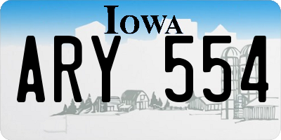 IA license plate ARY554