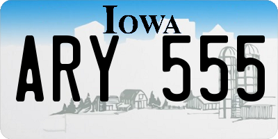 IA license plate ARY555