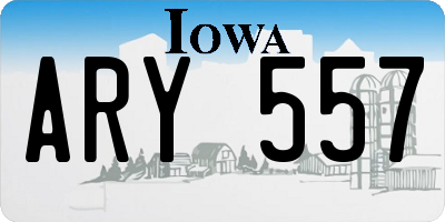 IA license plate ARY557