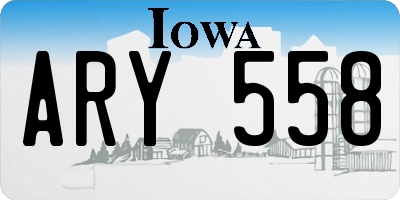 IA license plate ARY558