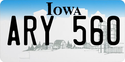 IA license plate ARY560