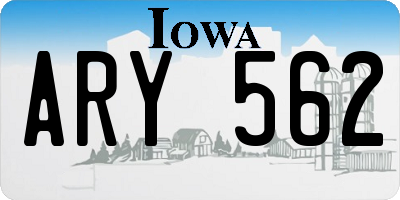 IA license plate ARY562