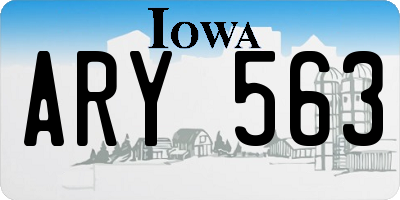 IA license plate ARY563