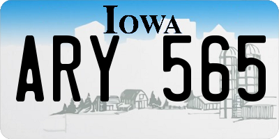 IA license plate ARY565