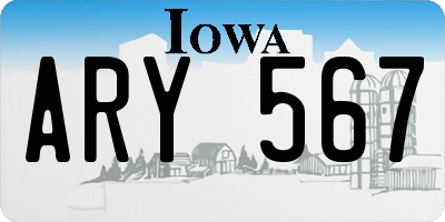 IA license plate ARY567