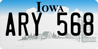 IA license plate ARY568