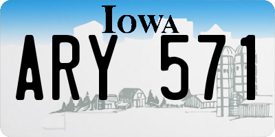 IA license plate ARY571