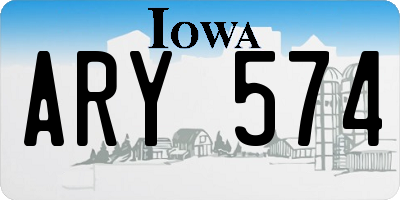 IA license plate ARY574