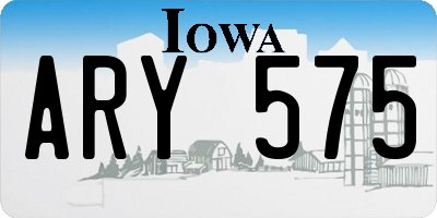 IA license plate ARY575