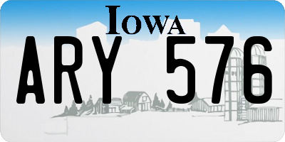IA license plate ARY576