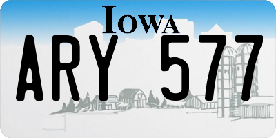IA license plate ARY577