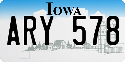 IA license plate ARY578