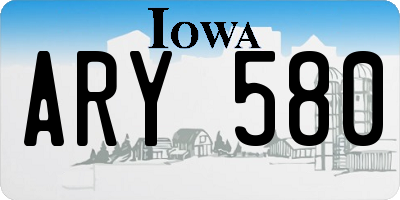 IA license plate ARY580