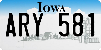 IA license plate ARY581