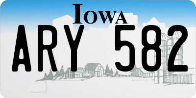 IA license plate ARY582