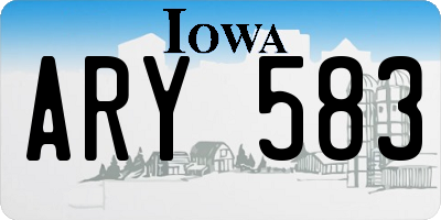IA license plate ARY583