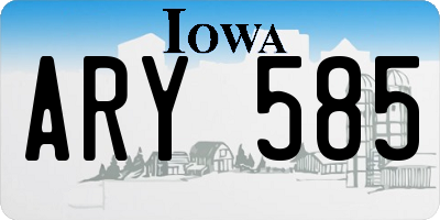 IA license plate ARY585