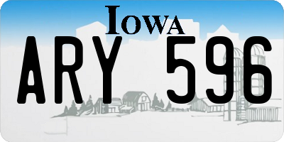 IA license plate ARY596