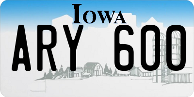IA license plate ARY600
