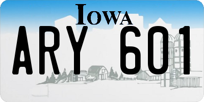 IA license plate ARY601