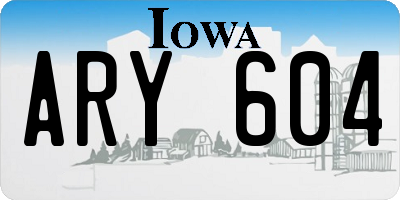IA license plate ARY604