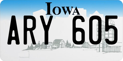 IA license plate ARY605