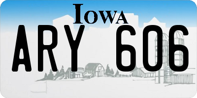 IA license plate ARY606