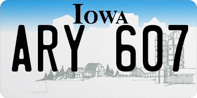 IA license plate ARY607