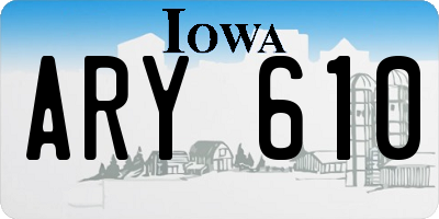 IA license plate ARY610