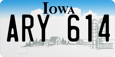 IA license plate ARY614
