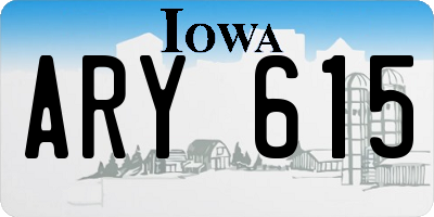 IA license plate ARY615
