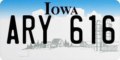 IA license plate ARY616