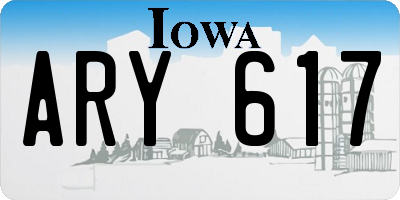 IA license plate ARY617