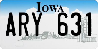 IA license plate ARY631
