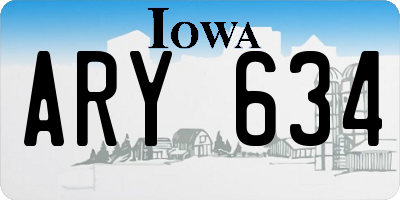 IA license plate ARY634