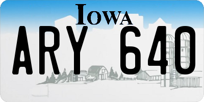 IA license plate ARY640