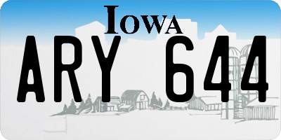 IA license plate ARY644