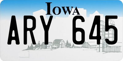 IA license plate ARY645