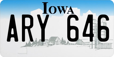 IA license plate ARY646