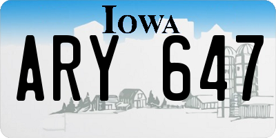 IA license plate ARY647