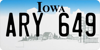 IA license plate ARY649